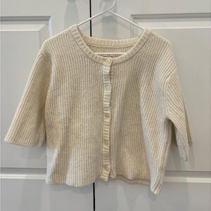 Aerie Cream Knit Cardigan